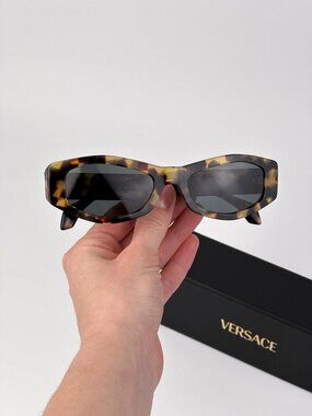 Versace Sunglasses – Brown Yellow Havana Oval Grey Women VE4487 777/87